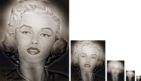 All Sizes of the Hybrid Einstein-Marilyn image.