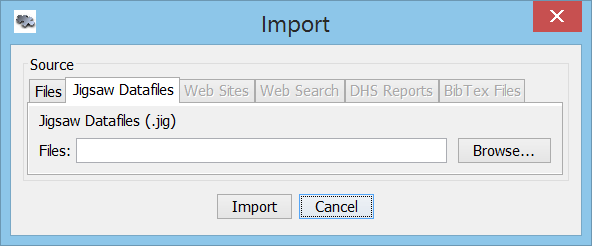 Importing Jigsaw Datafiles