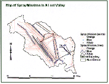 Map of spray missions in A Shau Valley