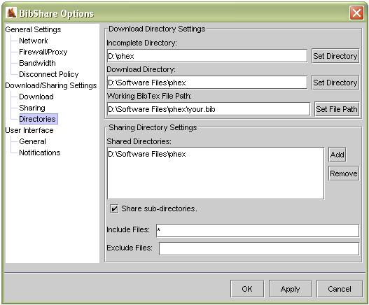 Choosing Directories